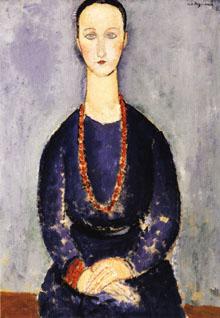 Amedeo Modigliani Woman with Red Necklace France oil painting art